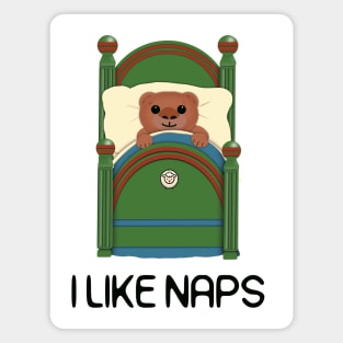 I'd rather be napping.  A cute Teddy Bear in Bed Magnet